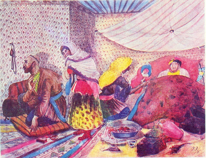 هنر: عظیم عظیم&zwnj;زاده. &laquo;همسر پیر و همسر جدید&raquo;، ۱۹۳۵.